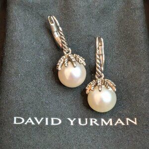 David Yurman Starburst Earrings with Pearls & Diamonds - RARE